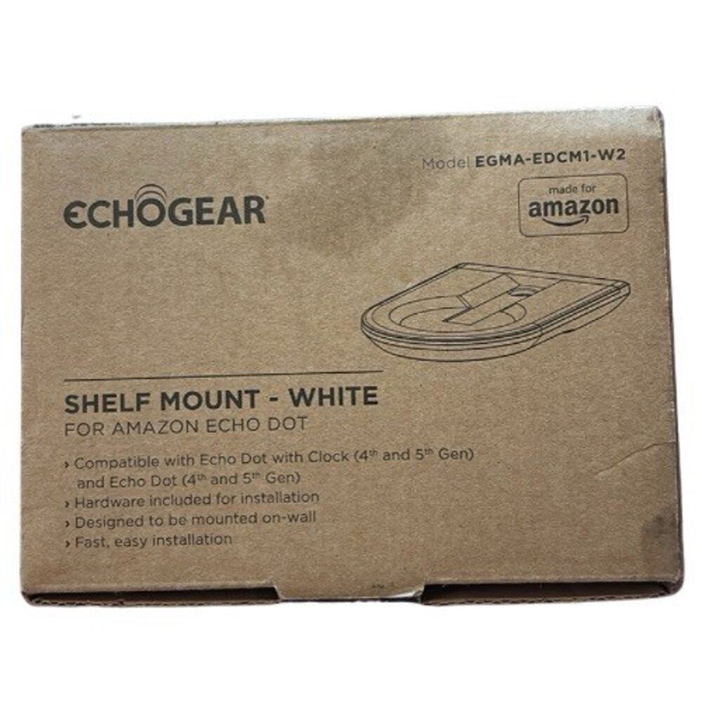 Echogear Shelf Mount White for Amazon Echo Dot 4th/5th Gen EGMA-EDCM1-W2
